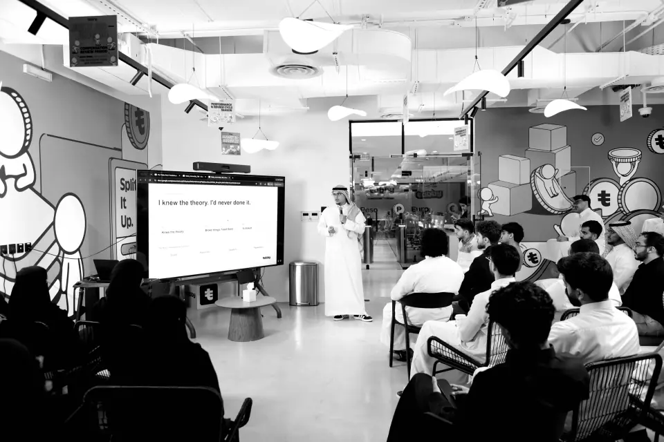 Rayan presenting at Tabby's Interns Day